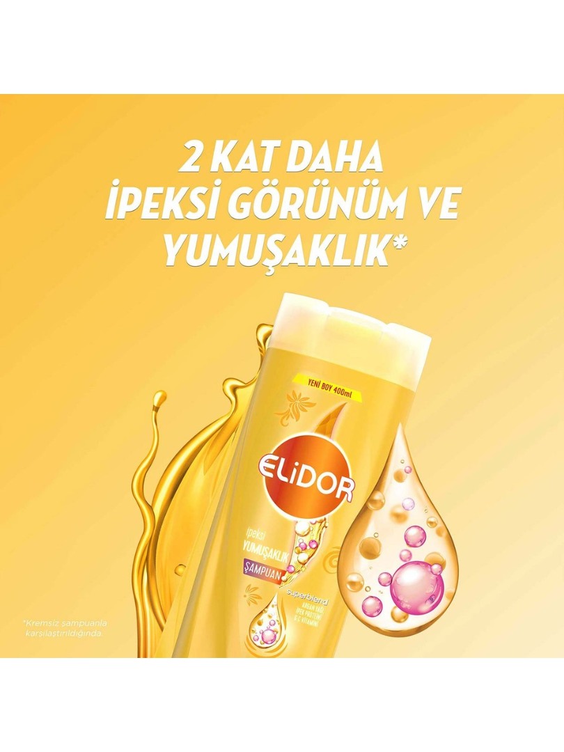 Elidor Superblend Saç Bakım Şampuanı İpeksi Yumuşaklık Argan Yağı İpek Proteini C Vitamini 400 ml