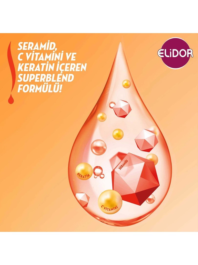 Elidor Superblend Saç Bakım Şampuanı Anında Onarıcı Bakım C Vitamini Keratin Seramid 400 ml