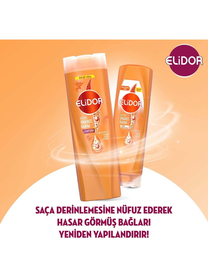 Elidor Superblend Saç Bakım Şampuanı Anında Onarıcı Bakım C Vitamini Keratin Seramid 400 ml