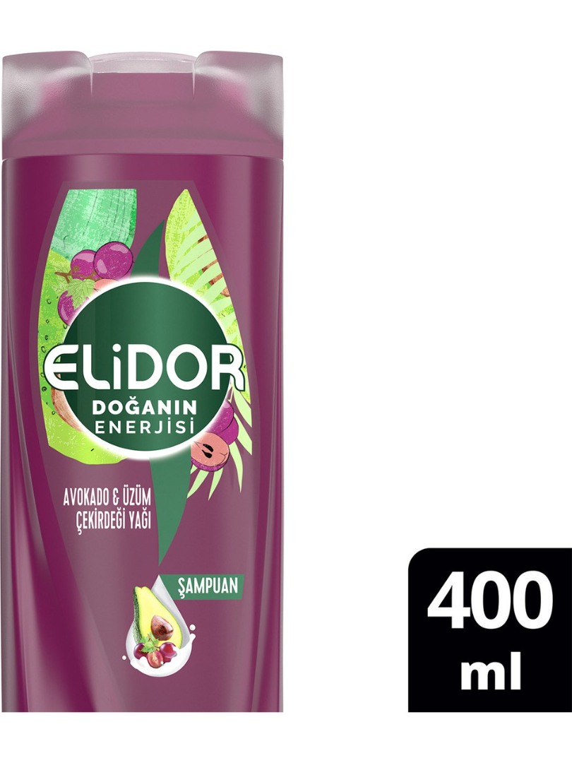 Elidor Doğanın Enerjisi Saç Bakım Şampuanı Avokado ve Üzüm Çekirdeği Yağı 400 ml