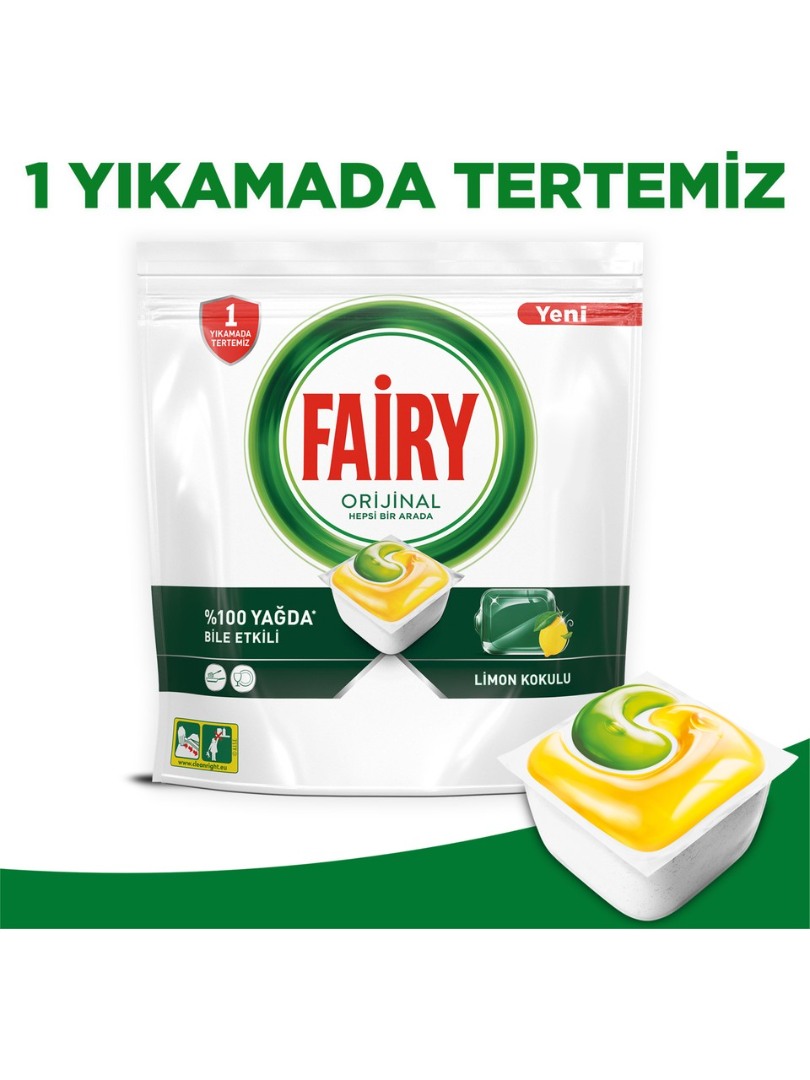 Fairy Hepsi Bir Arada Bulaşık Makinesi Deterjanı Tableti / Kapsülü Limon Kokulu 120 Yıkama