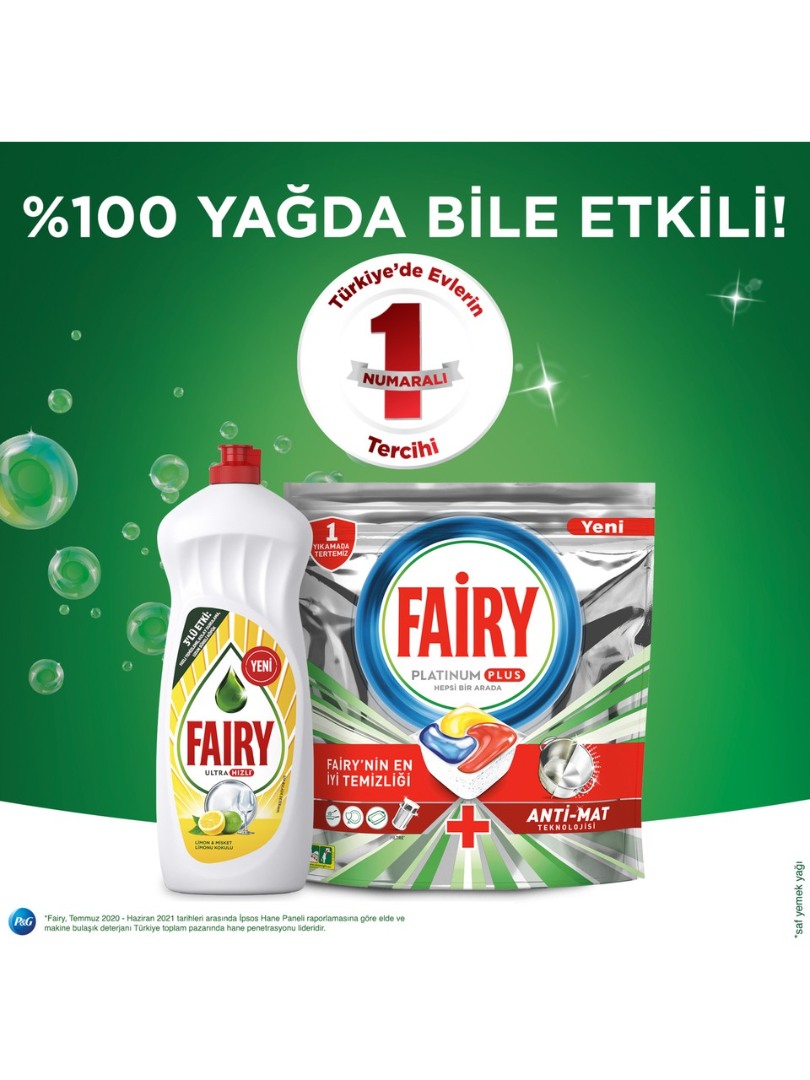 Fairy Hepsi Bir Arada Bulaşık Makinesi Deterjanı Tableti / Kapsülü Limon Kokulu 120 Yıkama