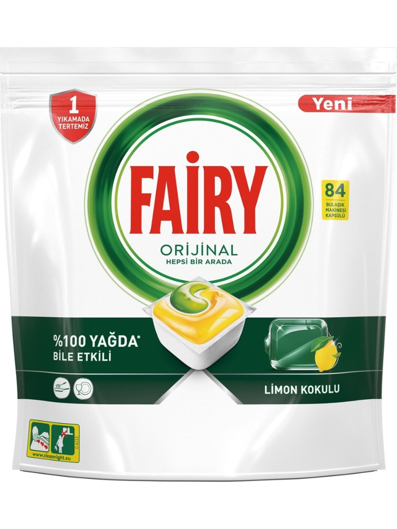 Fairy Hepsi Bir Arada Bulaşık Makinesi Deterjanı Tableti / Kapsülü Limon Kokulu 84 Yıkama