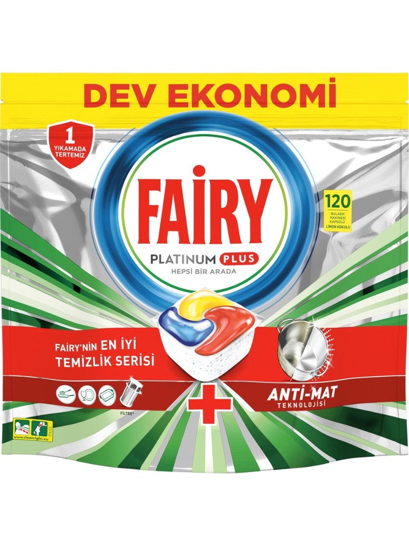 Fairy Platinum Plus 120'li Bulaşık Deterjanı Tableti