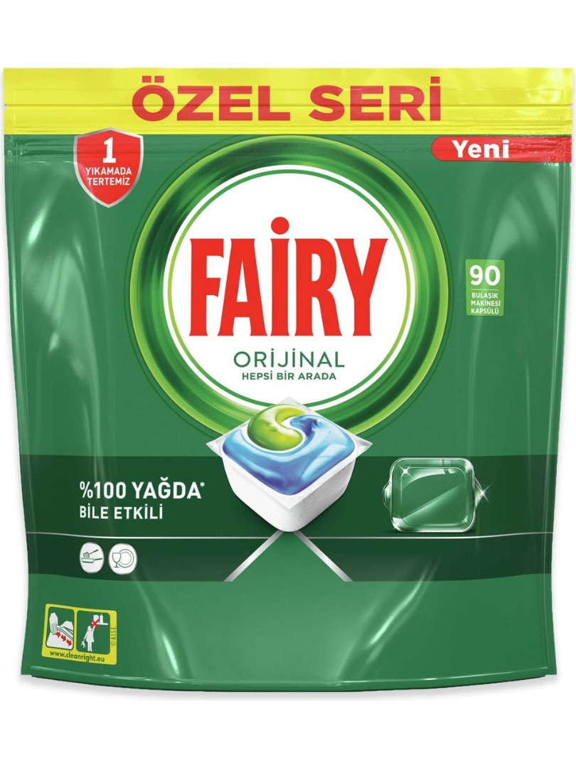 Fairy Orijinal 90 Yıkama Bulaşık Deterjanı Kapsülü