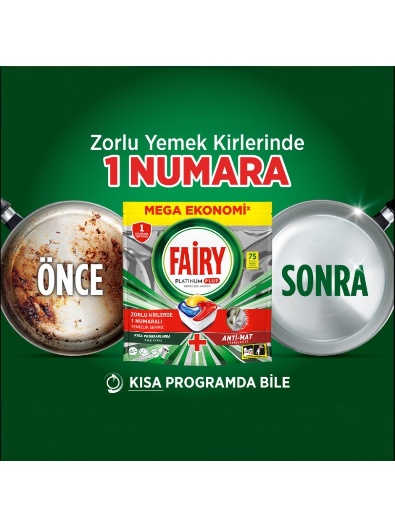 Fairy Platinum Plus Bulaşık Deterjanı Tableti 75 Yıkama