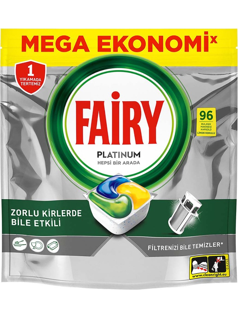 Fairy Platinum Limon Kokulu Bulaşık Kapsülü - 96 Yıkama