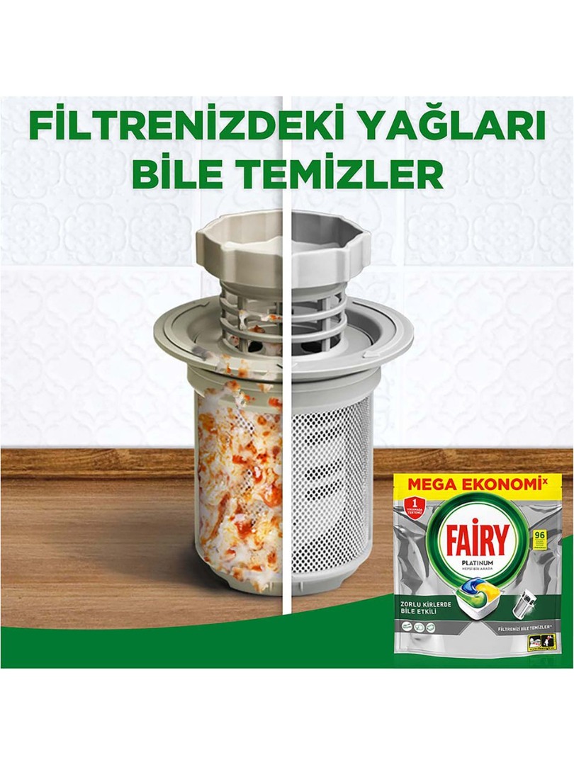 Fairy Platinum Bulaşık Makinesi Kapsülü 96 Yıkama Limon Kokulu