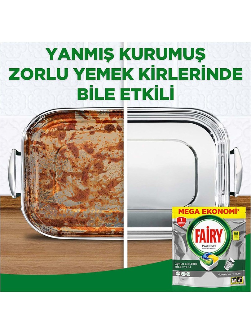 Fairy Platinum Bulaşık Makinesi Kapsülü 96 Yıkama Limon Kokulu