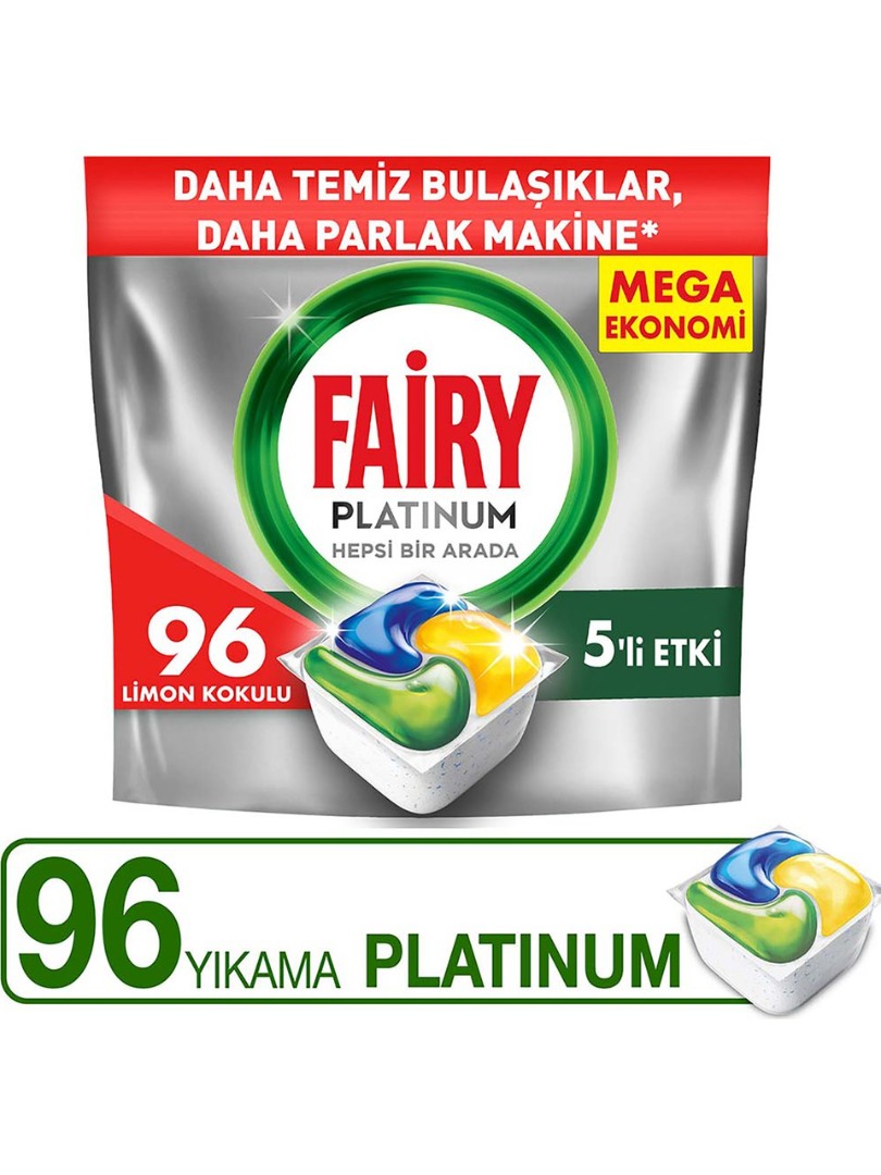 Fairy Platinum Bulaşık Makinesi Kapsülü 96 Yıkama Limon Kokulu