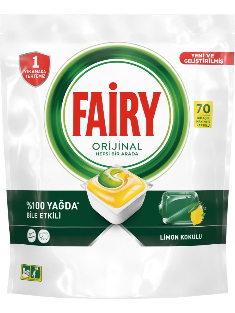 Fairy Hepsi Bir Arada Bulaşık Makinesi Deterjanı Tableti / Kapsülü Limon Kokulu 70 Yıkama