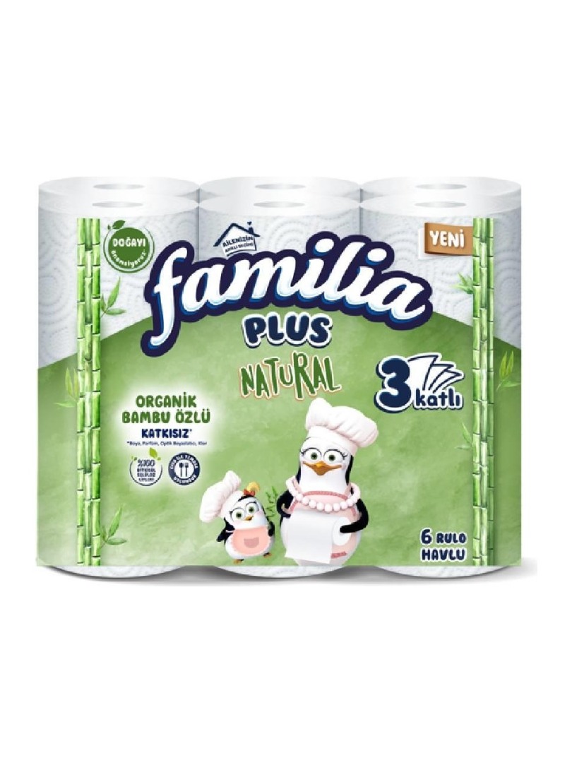 Familia Havlu Natural Plus (6 Rulo) - Yumuşak ve Dayanıklı