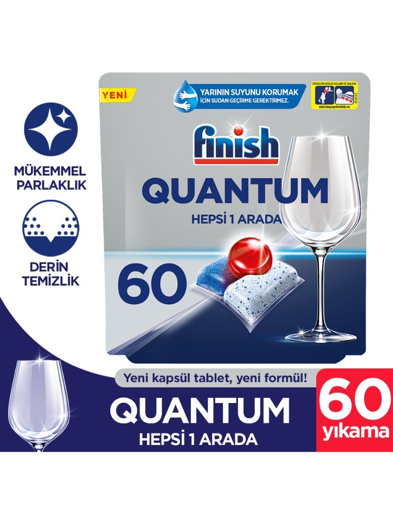 Finish Quantum 60 Kapsül Bulaşık Makinesi Deterjanı Tableti