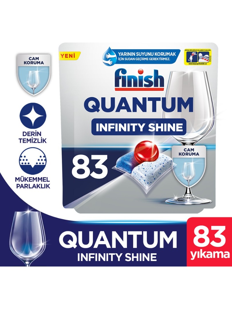 Finish Quantum Infinity Shine 83 Kapsül Bulaşık Makinesi Deterjanı Tableti