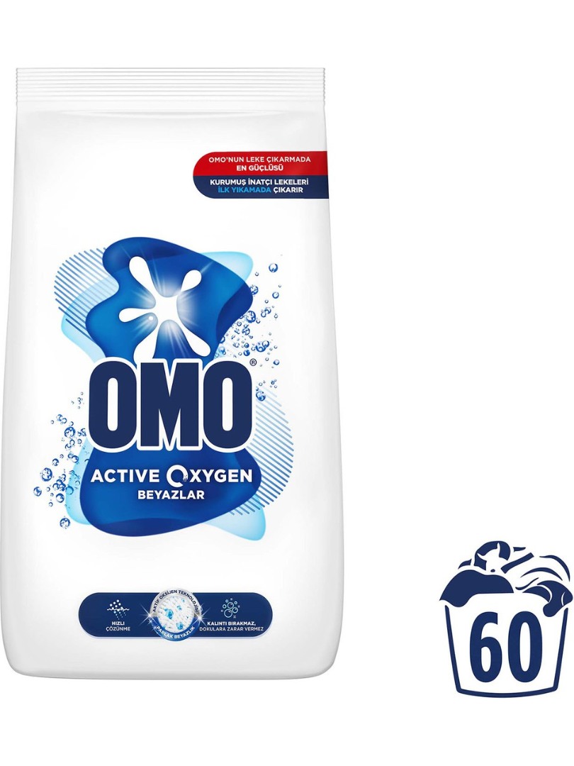 Omo Active Oxygen Beyazlar Toz Deterjanı 9 KG - Etkili Temizlik