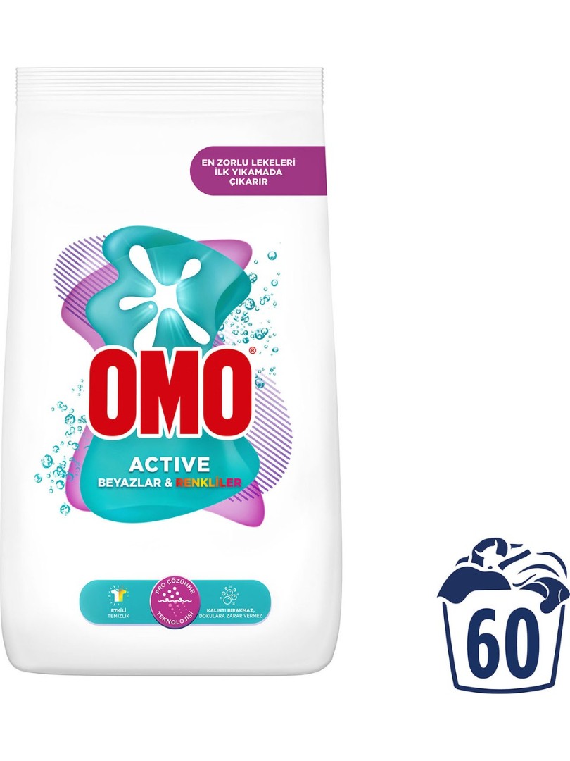 Omo Active Beyazlar & Renkliler Toz Deterjanı 9 KG