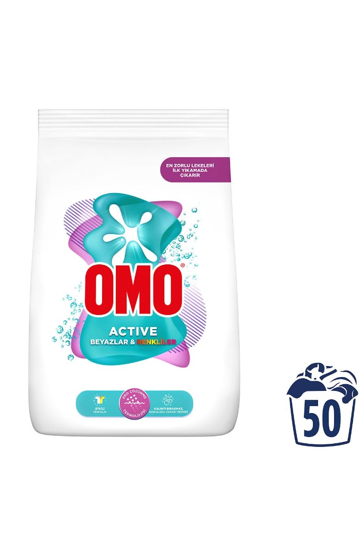 Omo Active Beyazlar ve Renkliler Toz Deterjan 7.5 Kg