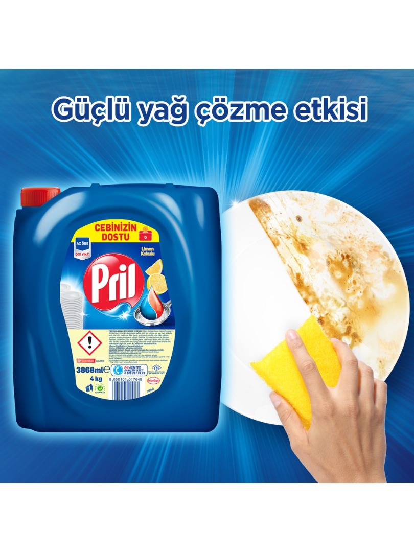 Pril Limon Elde Yıkama Sıvı Bulaşık Deterjanı 4 KG