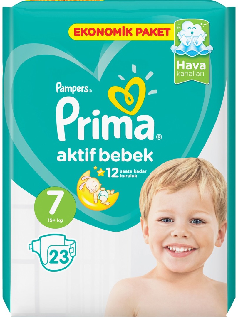 Prima Bebek Bezi Aktif Bebek 7 Beden 23 Adet XX Large Ekonomik Paket