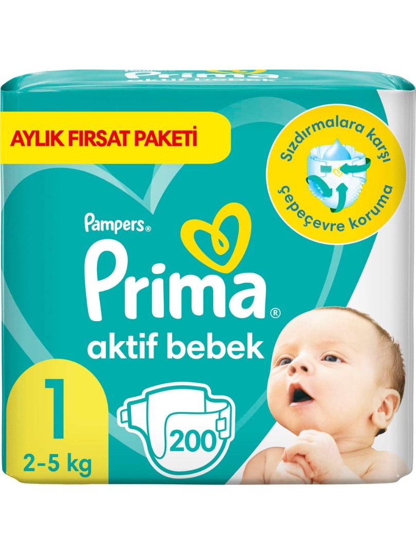 Prima Aktif Bebek 1 Numara Bebek Bezi - 200 Adet