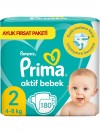 Prima Aktif Bebek, Bebek Bezi 2 Numara, 180 adet