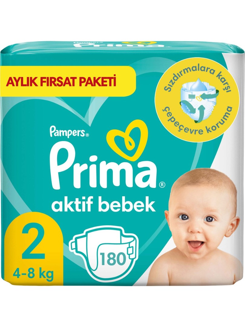 Prima Aktif Bebek 2 Numara Bebek Bezi - 180 Adet