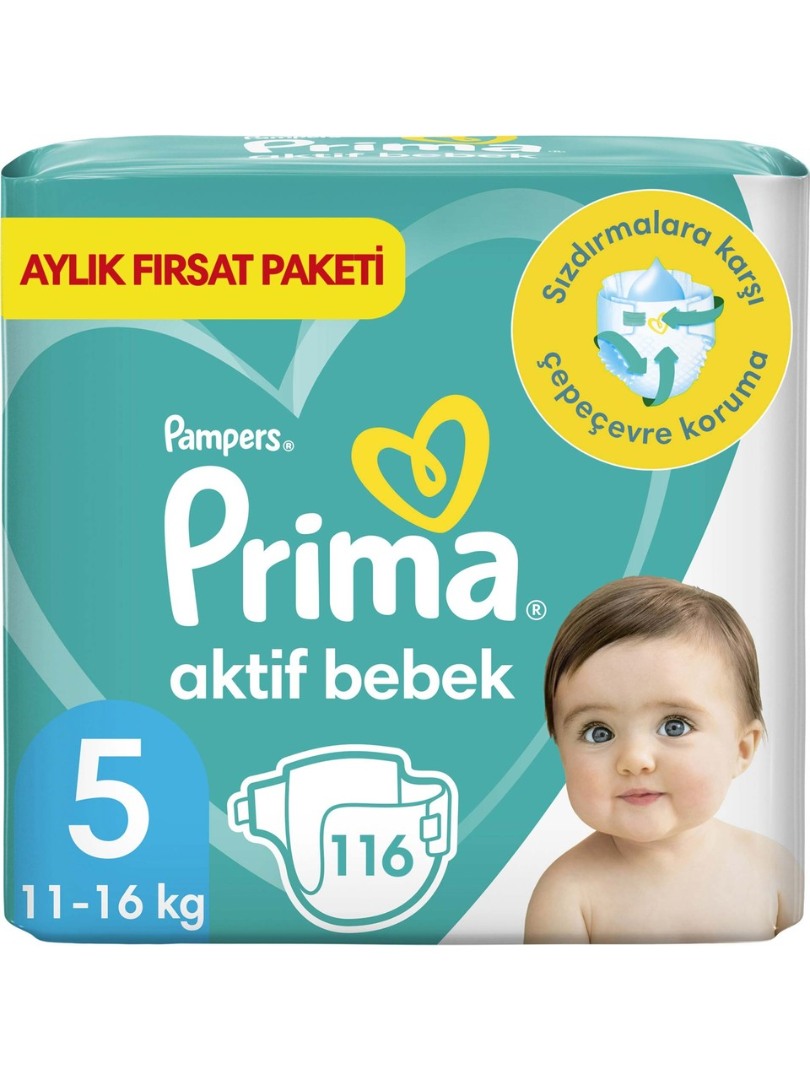 Prima Aktif Bebek Bezi 5 Numara - 116 Adet