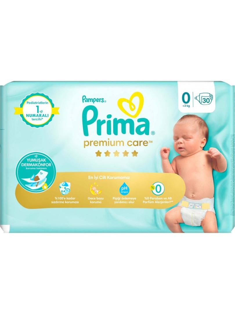 Prima Bebek Bezi Premium Care 0 Numara - 30 Adet