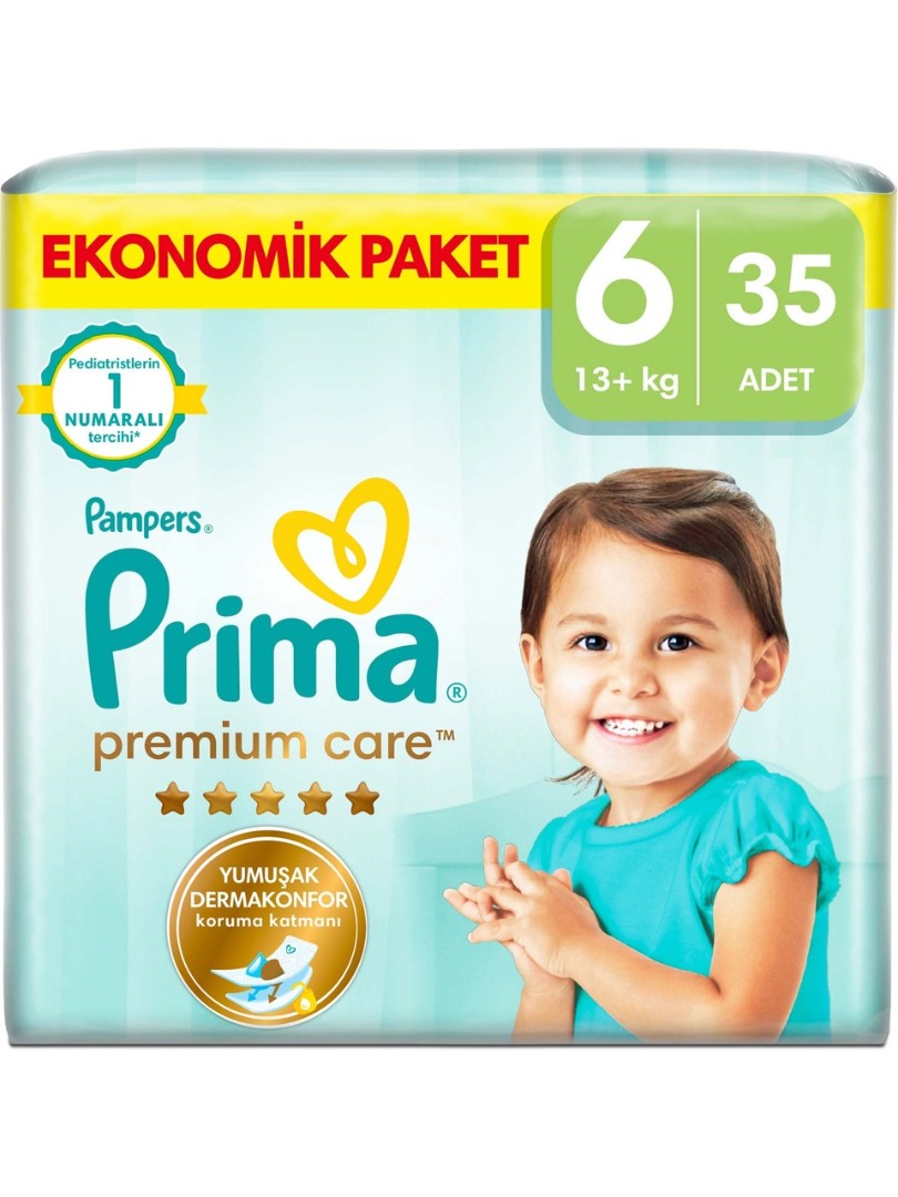 Prima Bebek Bezi Premium Care 6 Numara Ekonomik Paket 35 Adet