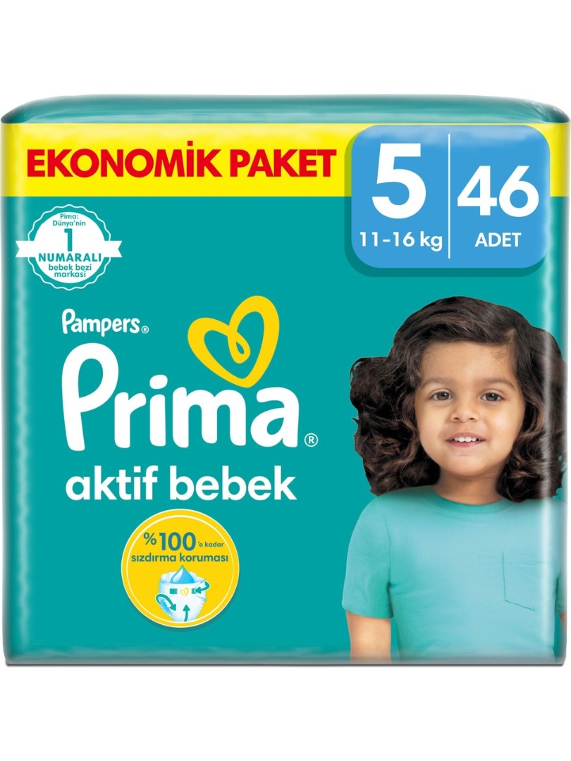 Prima Bebek Bezi Aktif Bebek 5 Beden 46 Adet Fırsat