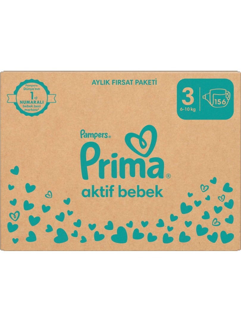 Prima Aktif Bebek 3 Numara Bebek Bezi - 156 Adet