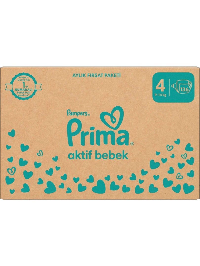 Prima Aktif Bebek 4 Numara Bebek Bezi - 136 Adet