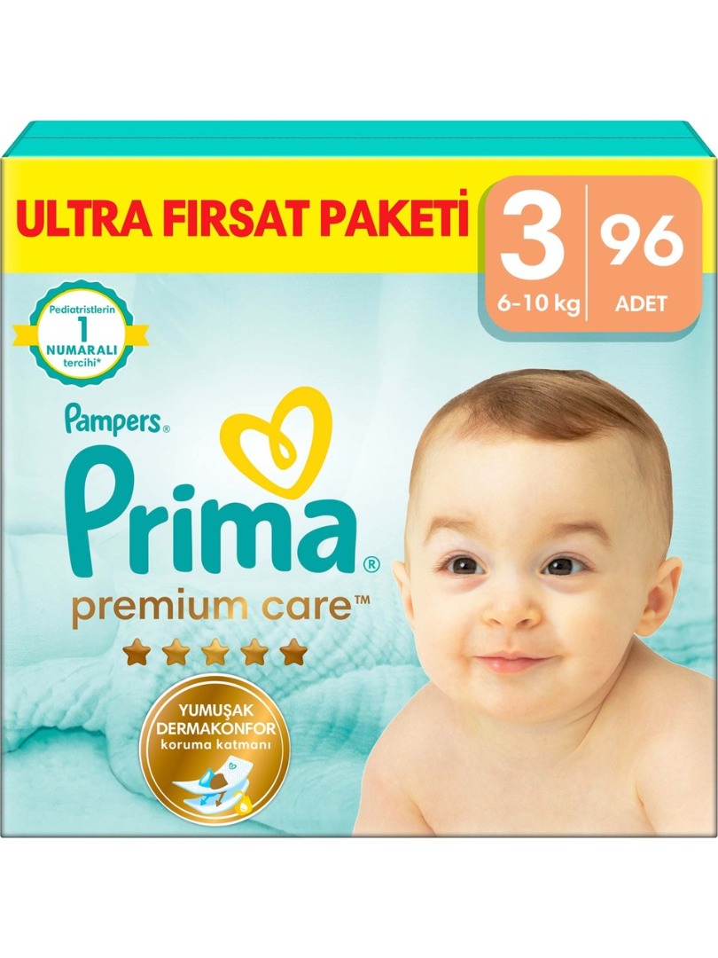 Prima Bebek Bezi Premium Care 3 Numara 96 Adet Ultra Fırsat