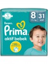 Prima Bebek Bezi Aktif Bebek 8 Beden 31 Adet Fırsat Paketi Prima Bebek Bezi Aktif Bebek 8 Beden 31 Adet Fırsat Paketi