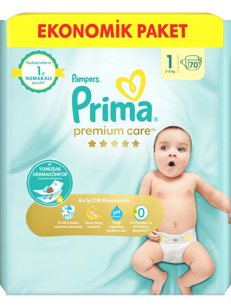 Prima Bebek Bezi Premium Care 1 Numara 70 Adet