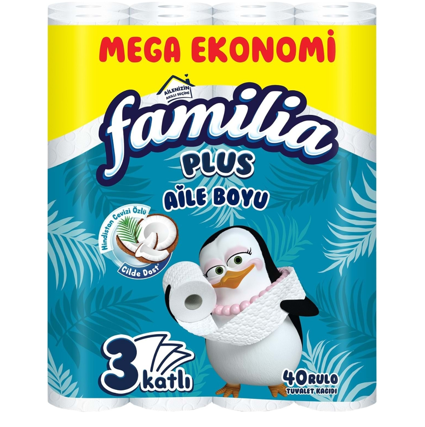 Familia Plus Tuvalet Kağıdı 3 Katlı Coconut Özlü 40'lı 