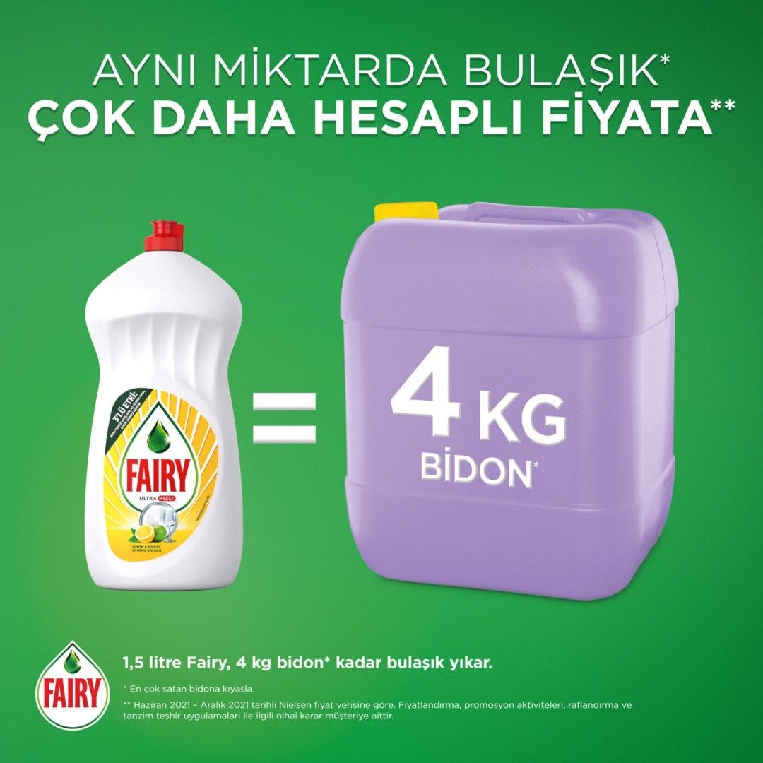 Fairy Sıvı Bulaşık Deterjanı Limon Kokulu Süper Ekonomik Paket 2.6 L