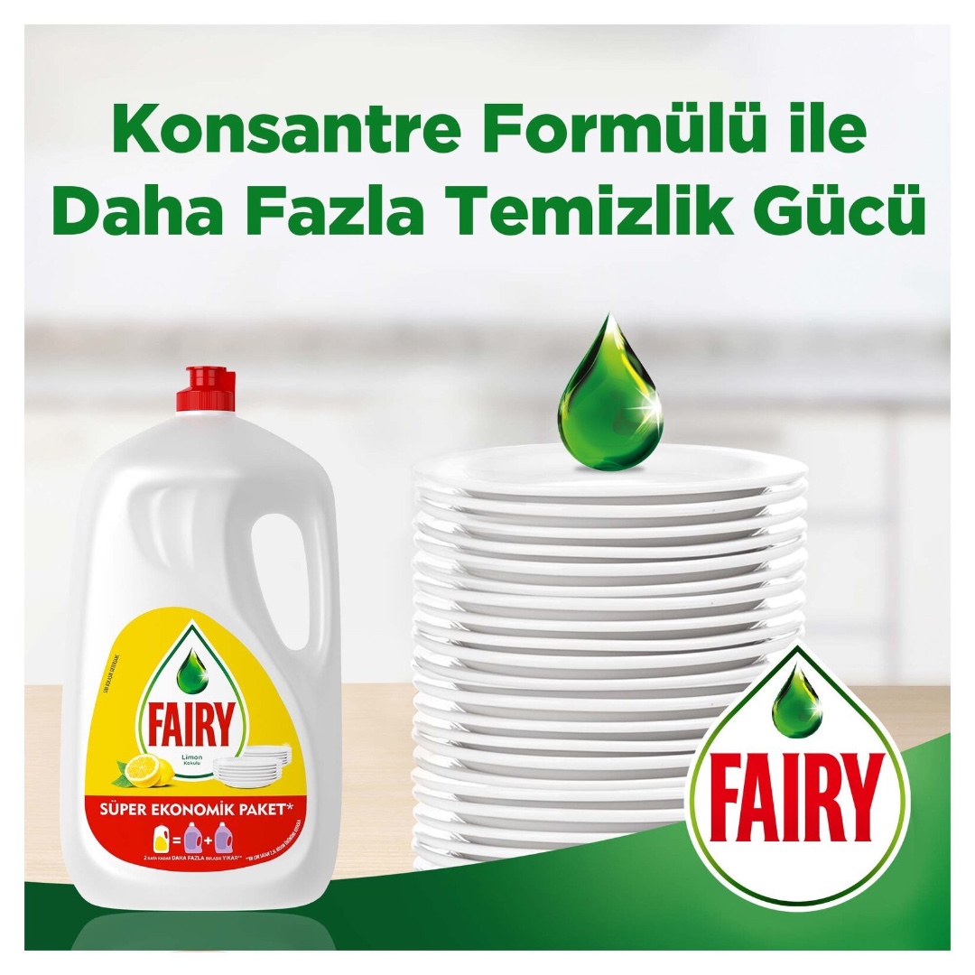 Fairy Sıvı Bulaşık Deterjanı Limon Kokulu Süper Ekonomik Paket 2.6 L