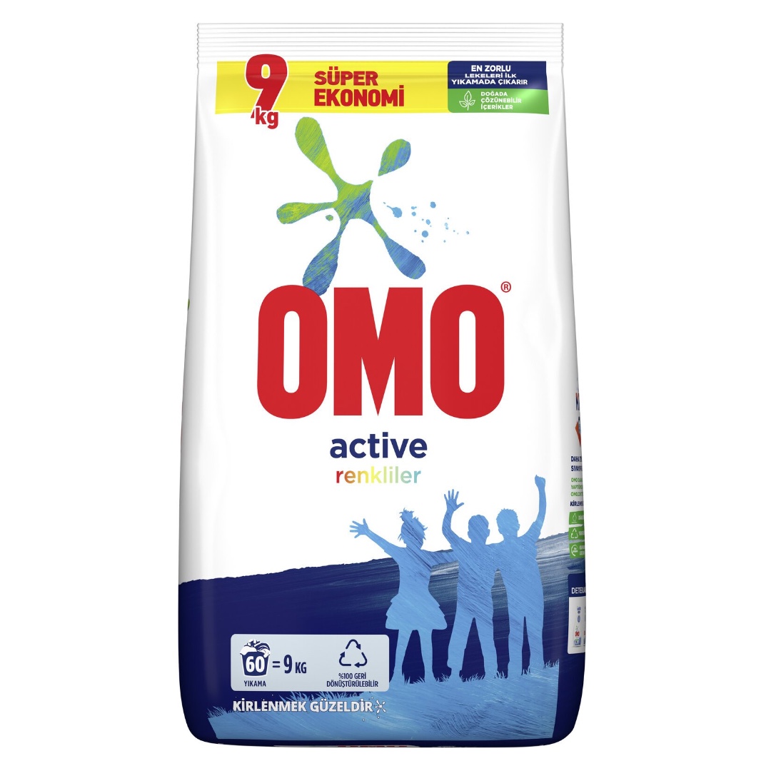 Omo Active Fresh Renkliler 60 Yıkama 9 Kg